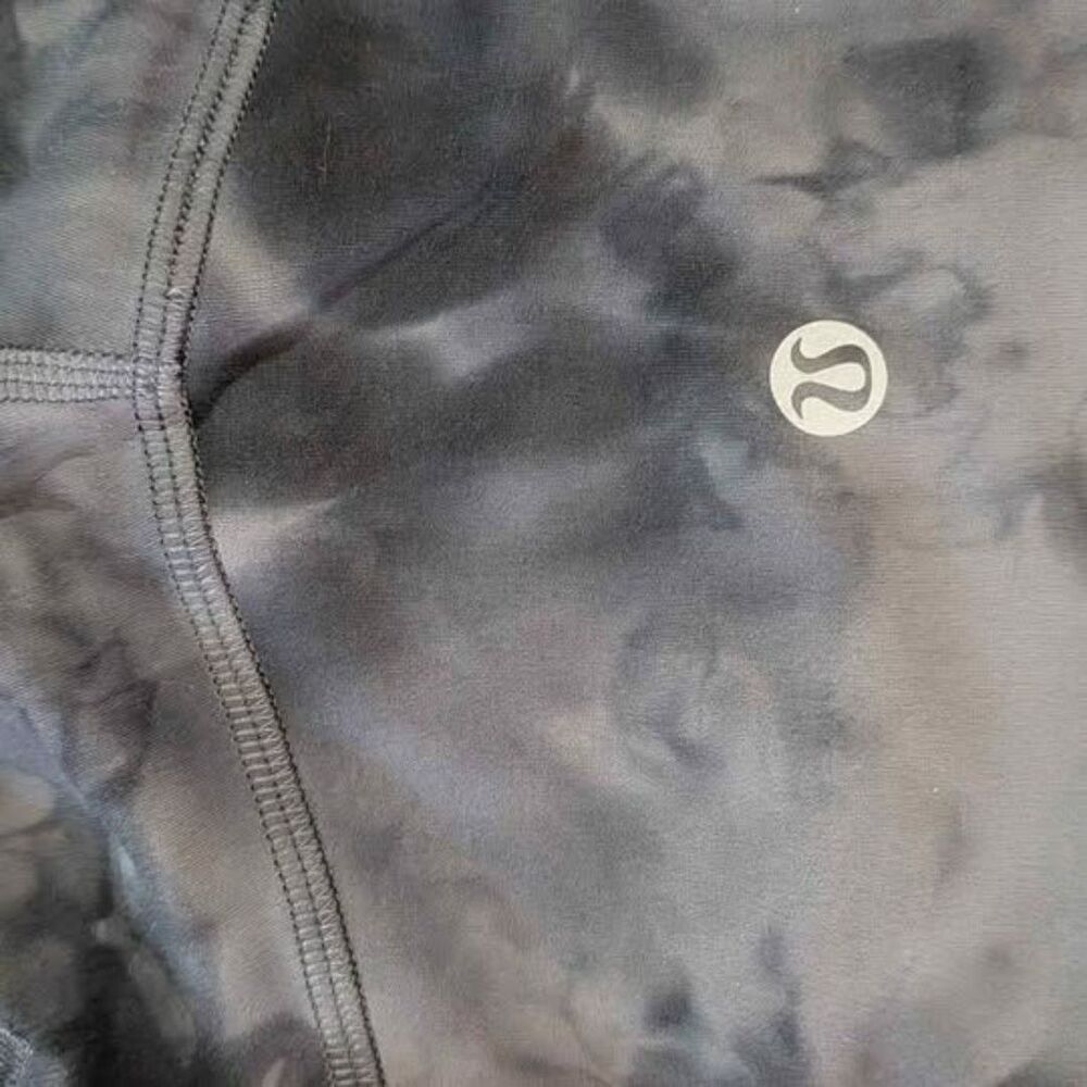 Lululemon Align High-Rise Crop 23" Leggings Size 2 Black Tie Dye Mesh - Picture 5 of 5
